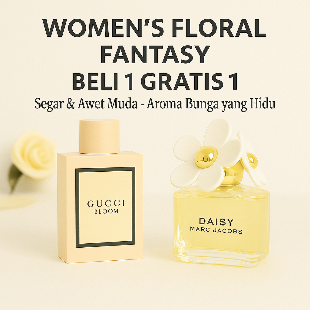 Women's Floral Fantasy Beli 1 Gratis 1 – Gucci Bloom + Marc Jacobs Daisy (Parfum Original)