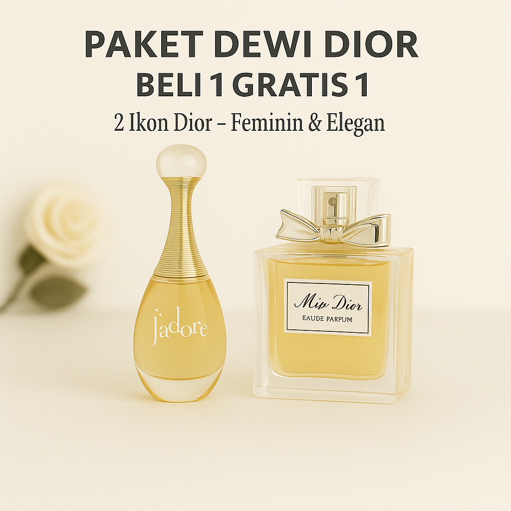 Paket Dewi Dior Wanita Beli 1 Gratis 1 – Dior J'adore + Miss Dior (Parfum Original)